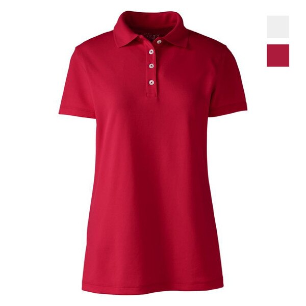 [3] Lands End Women's Embroidered Logo Short Sleeve Polyester Polo Shirt